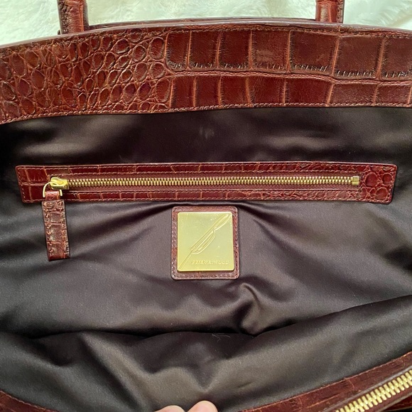 Brian Atwood Large Burgundy Leather Handbag - Picture 6 of 7